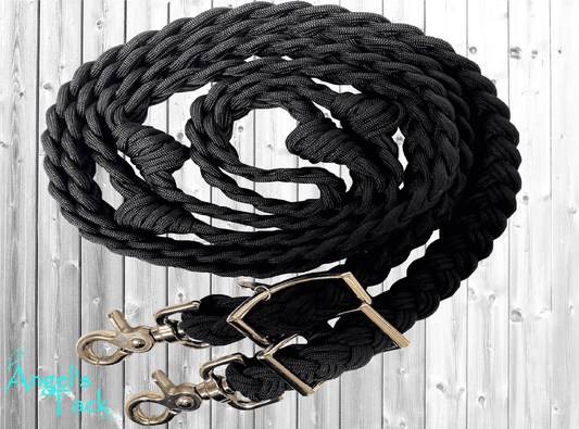 Black barrel reins