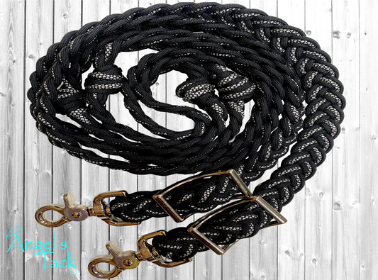 Black diamond barrel reins