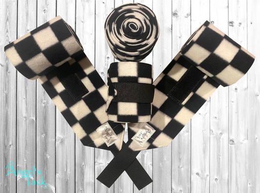 Black and white checkered polo wraps
