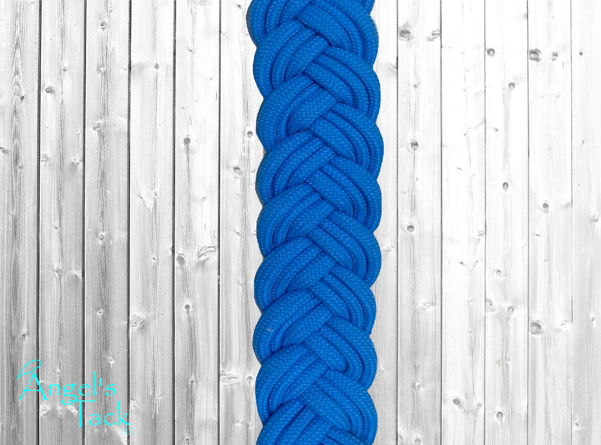 Blue barrel reins, close up