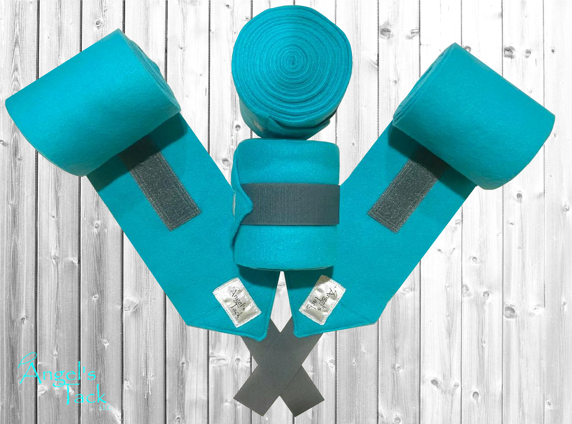 Blue and grey polo wraps