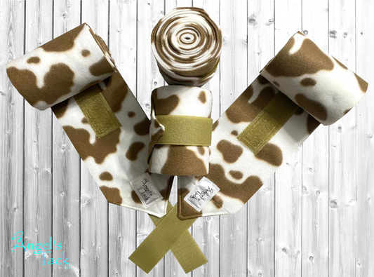 Brown cow print polo wraps