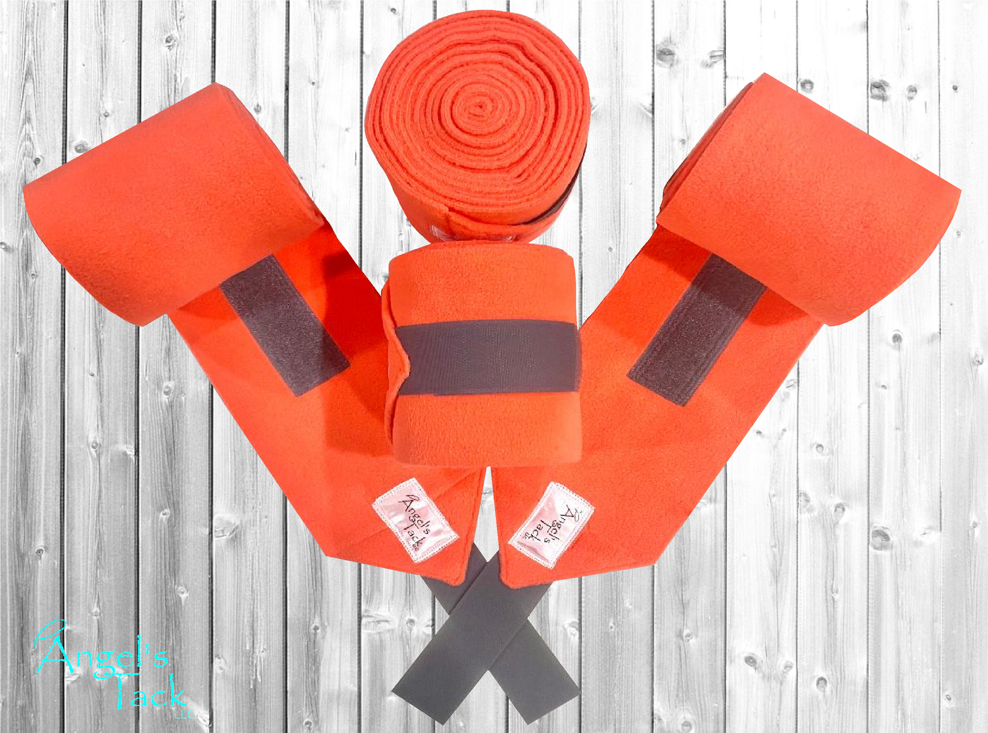 Coral and grey polo wraps