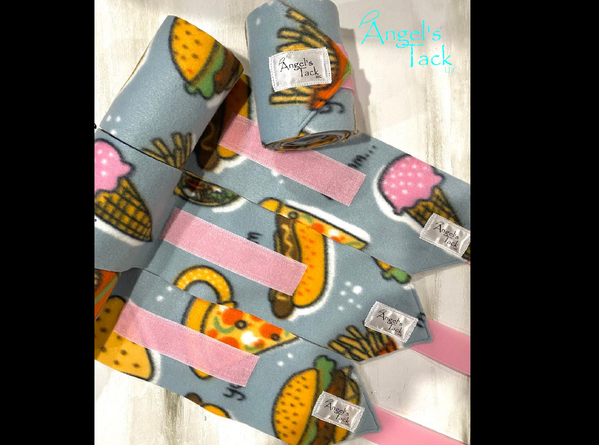 Food print polo wraps, unrolled