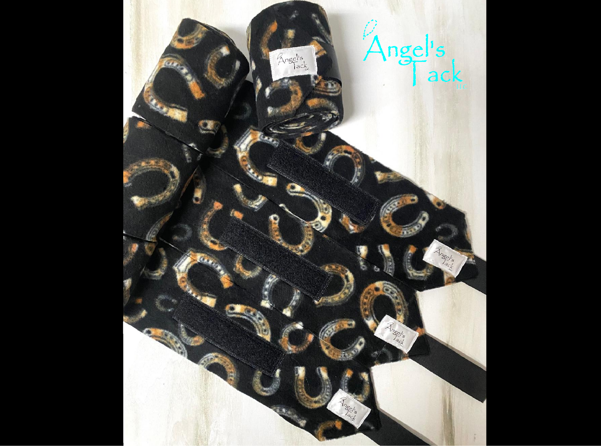 Horseshoe polo wraps, unrolled