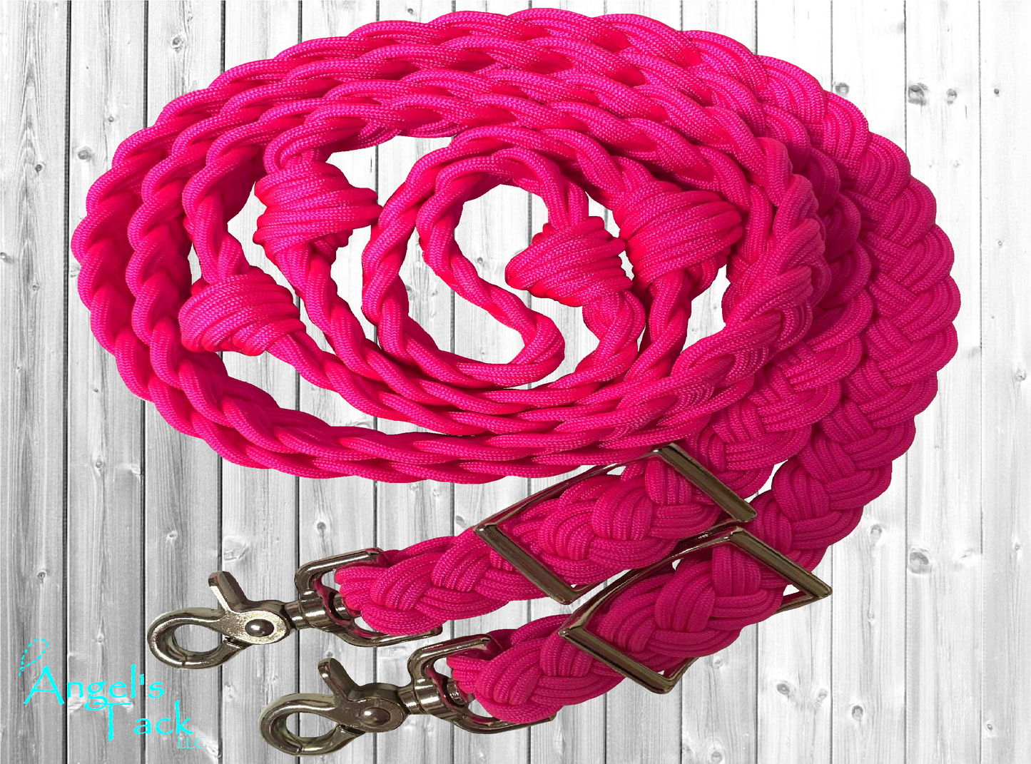 Hot pink barrel reins