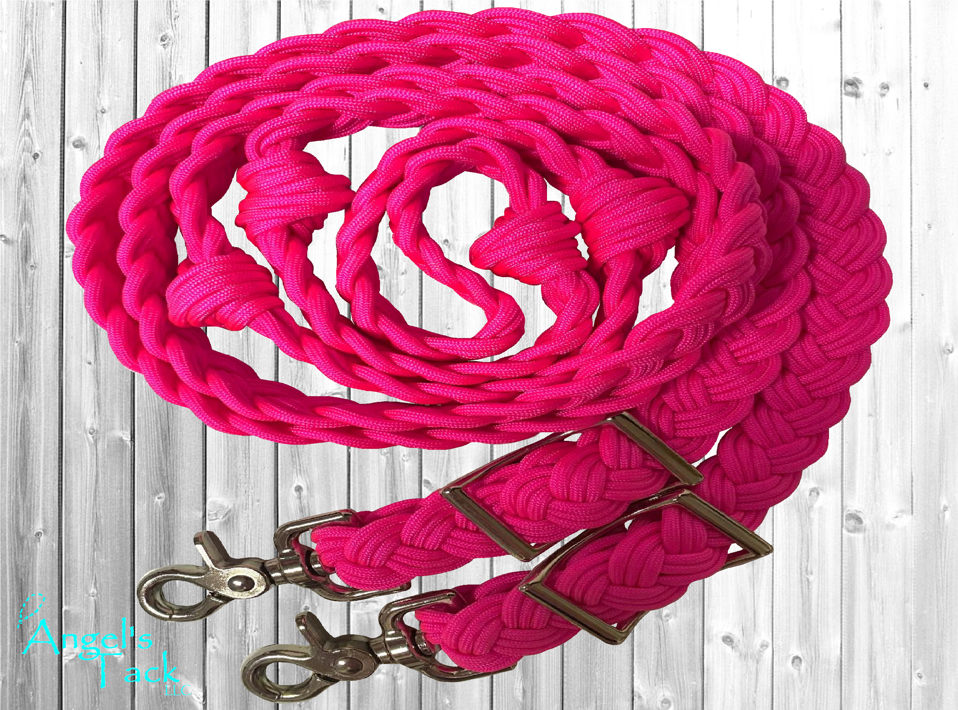 Hot pink barrel reins