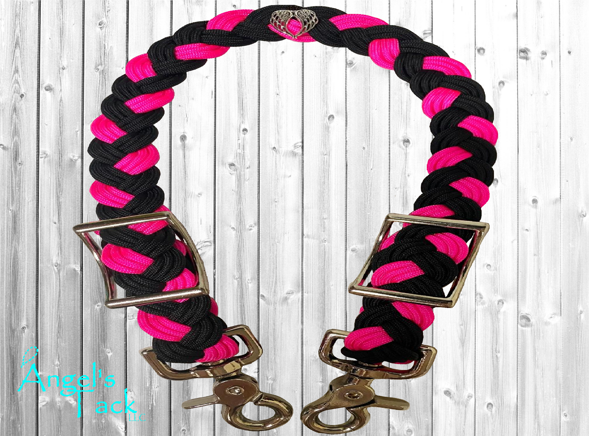 Hot pink and black wither strap