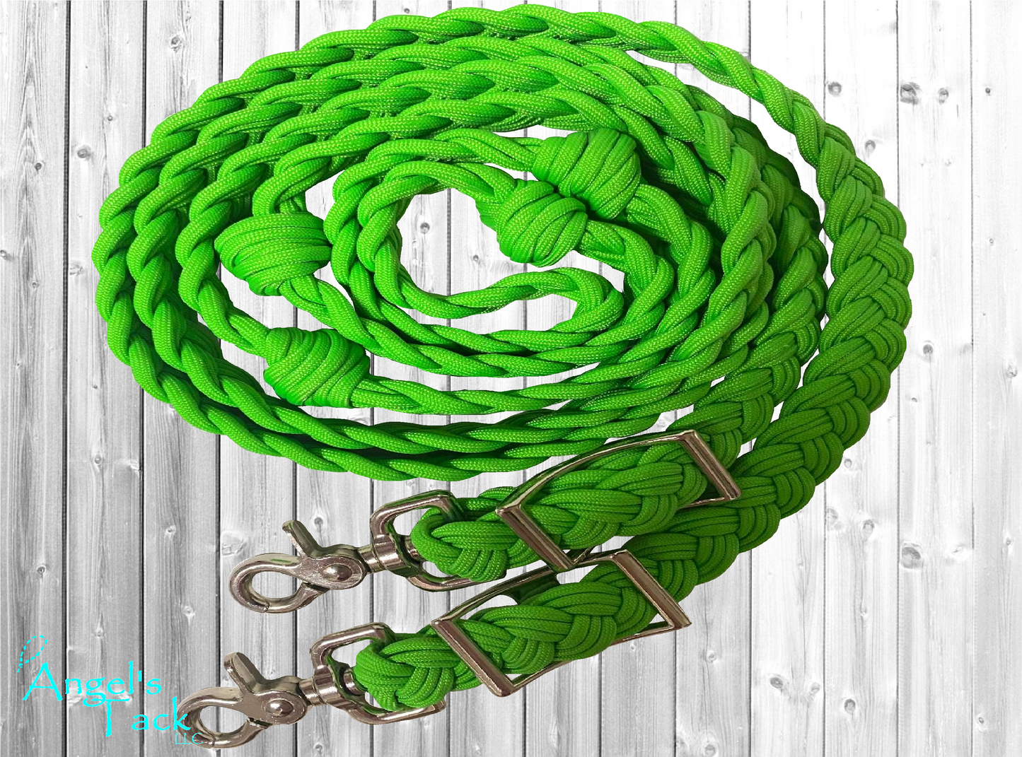 Neon green barrel reins
