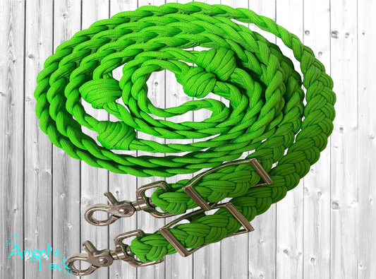 Neon green barrel reins