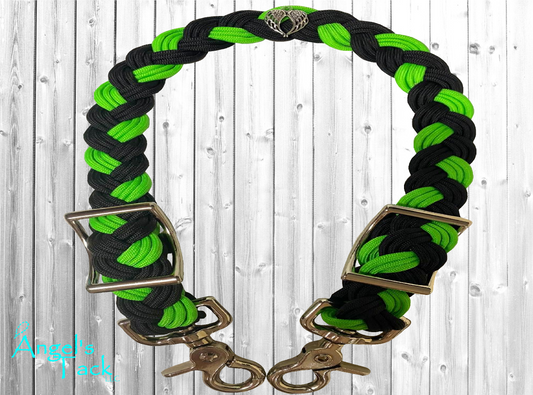 Neon green and black wither strap