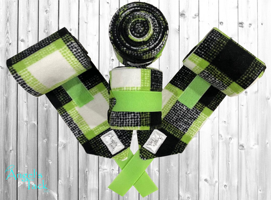 Neon green plaid polo wraps