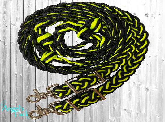 Neon yellow and black barrel reins