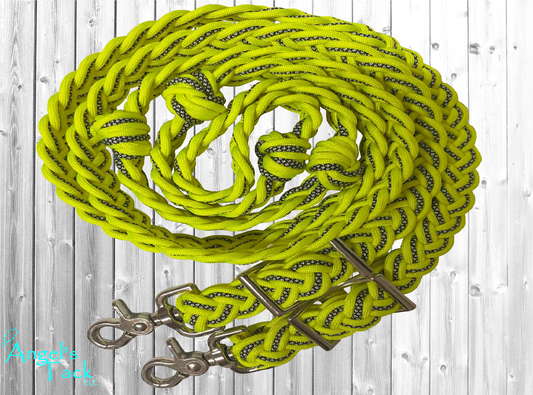 Neon yellow diamond barrel reins