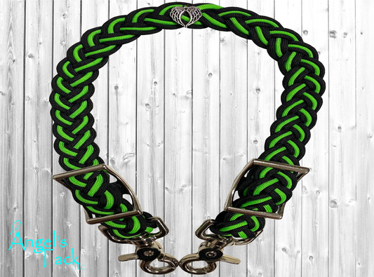 Neon green and black wither strap