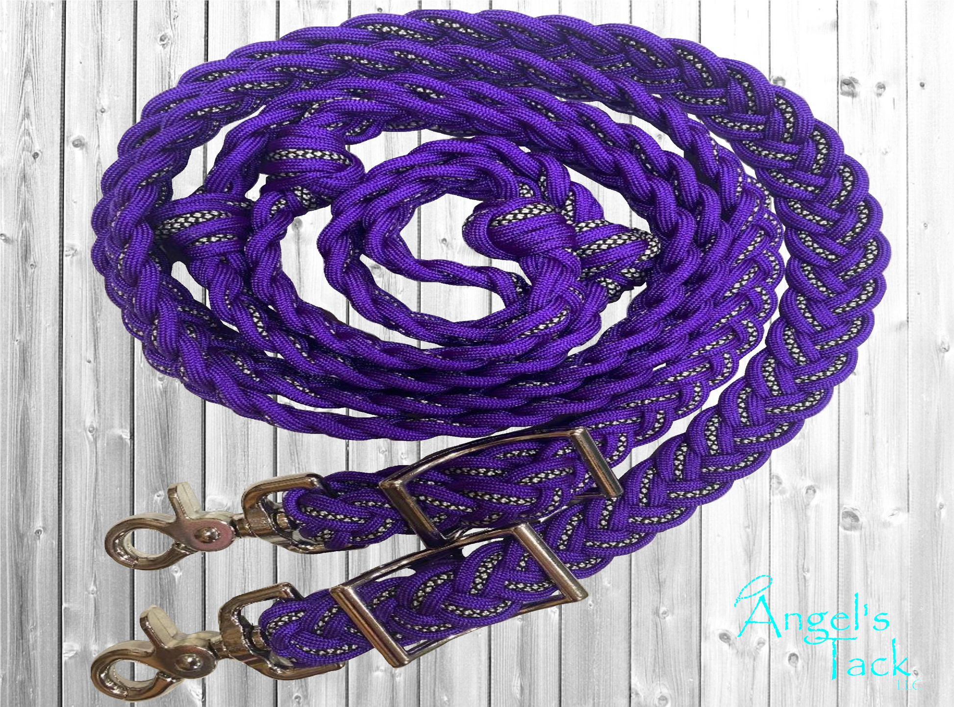 Purple diamond barrel reins