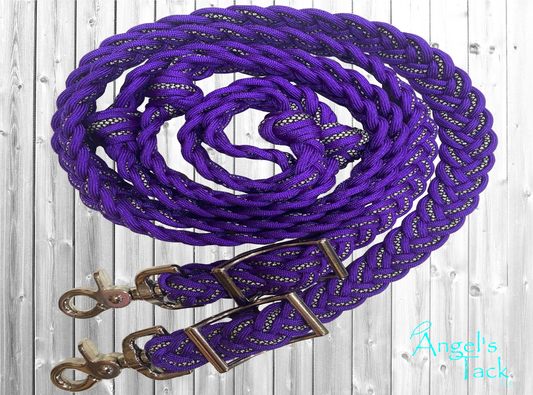 Purple diamond barrel reins
