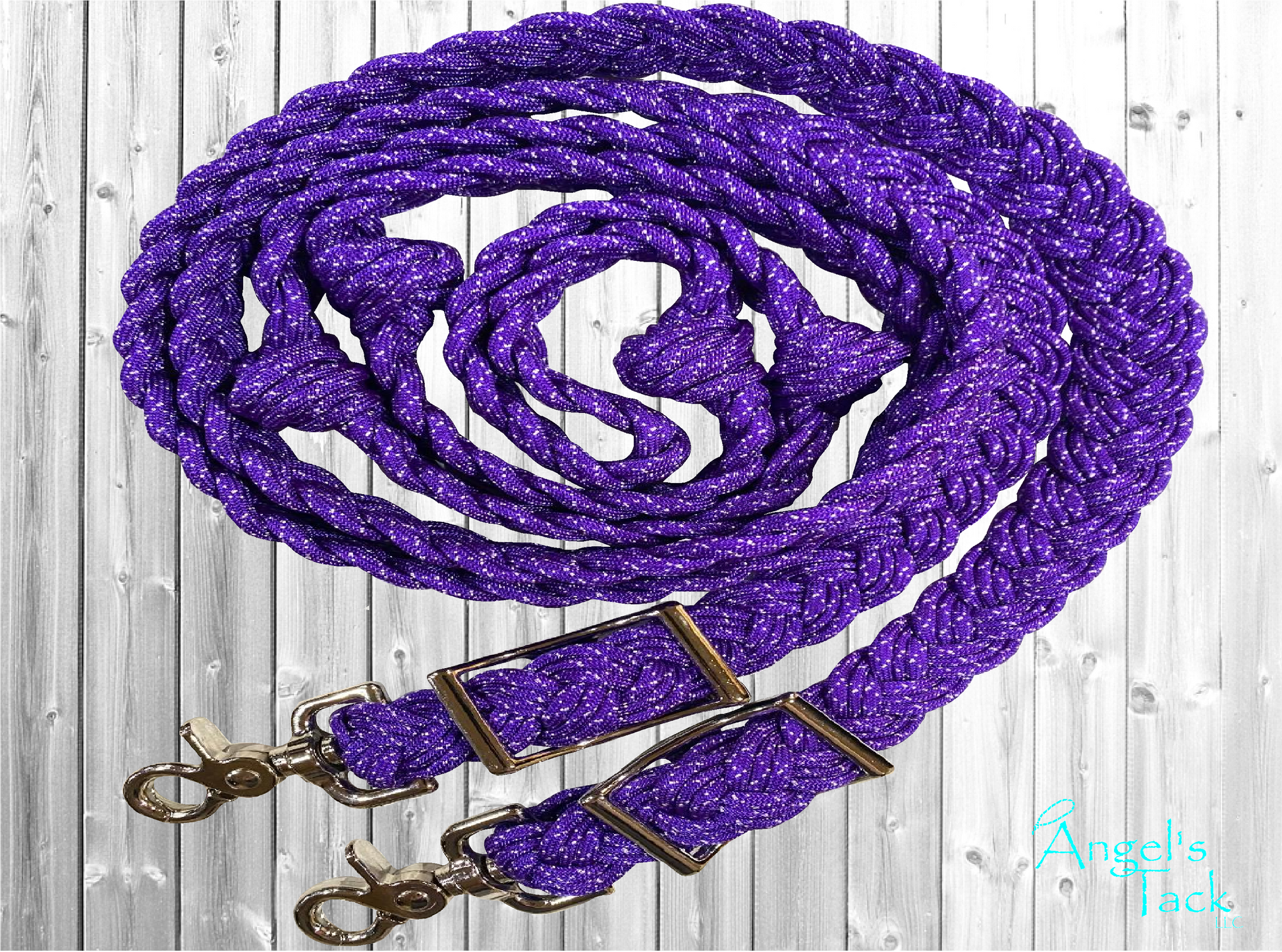 Purple glitter barrel reins
