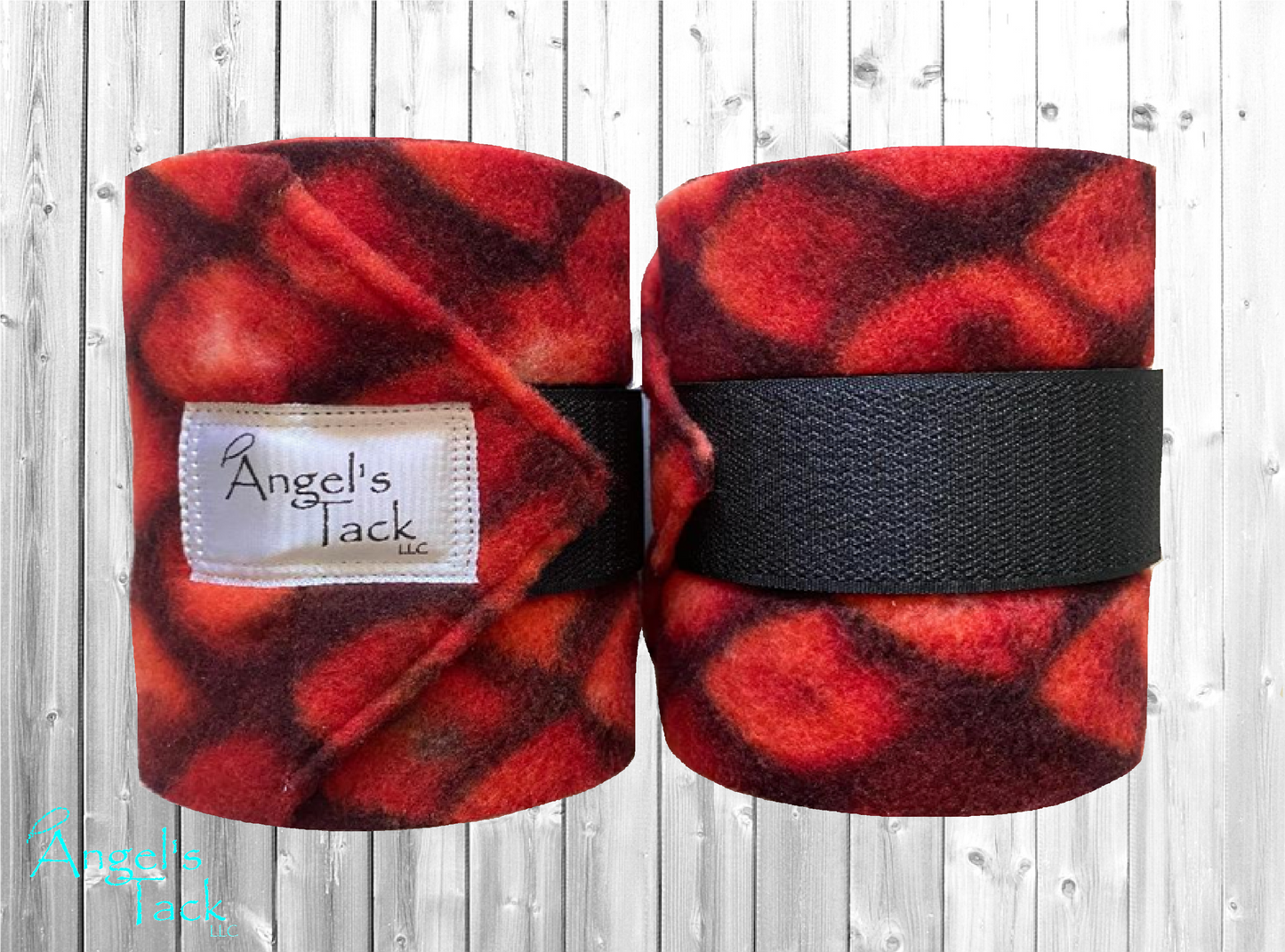 Red dragon scale polo wraps pair