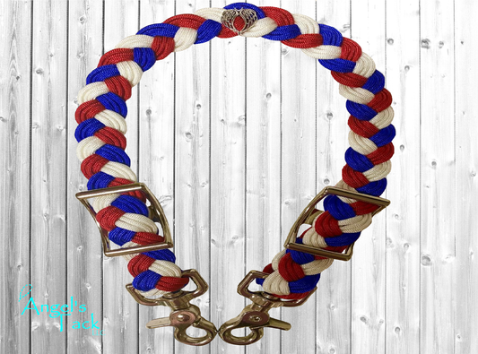 Red white and blue wither strap
