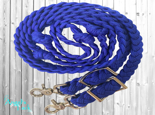 Royal blue barrel reins