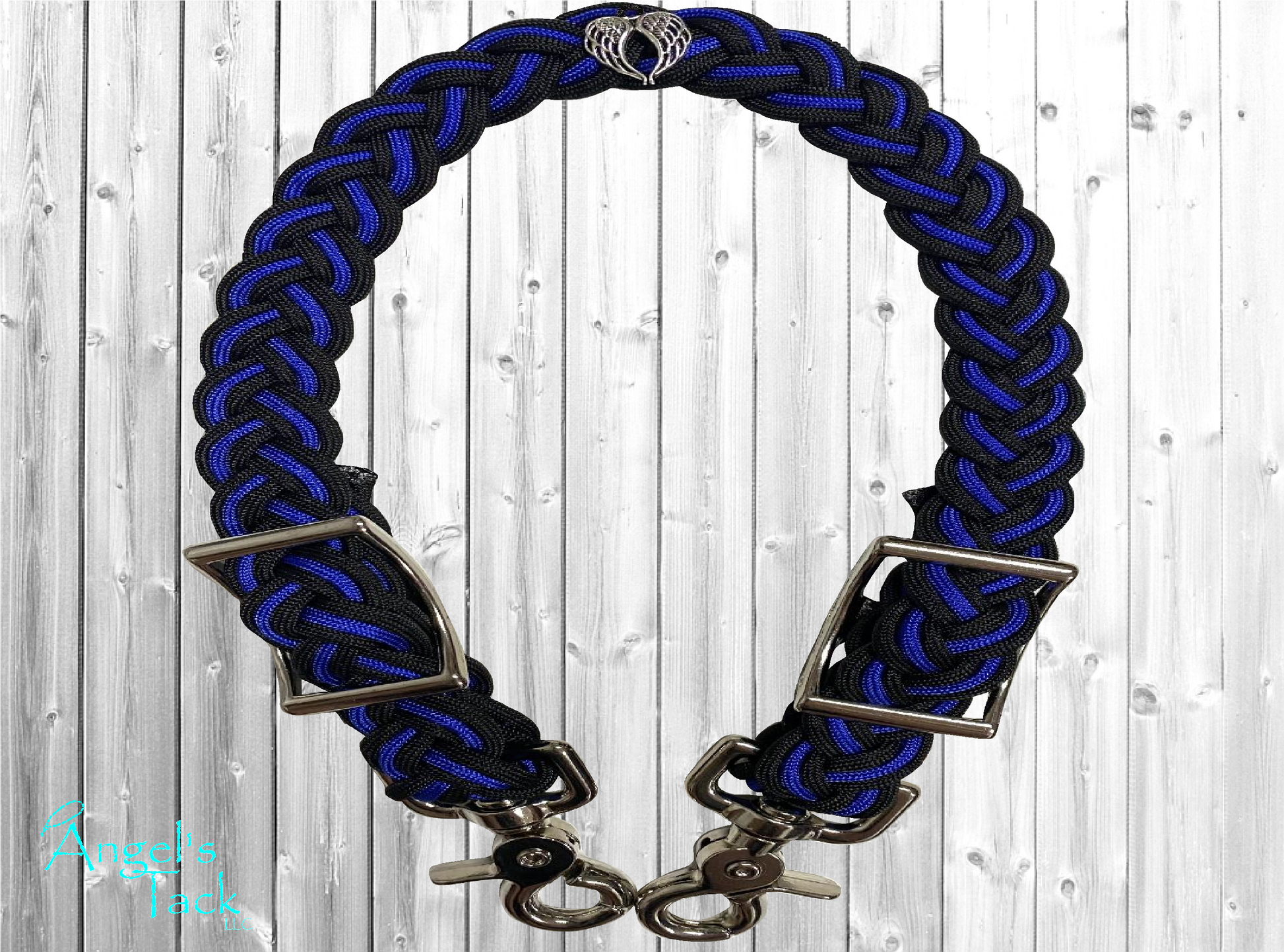 Royal blue and black wither strap