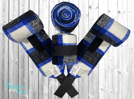 Royal blue plaid polo wraps