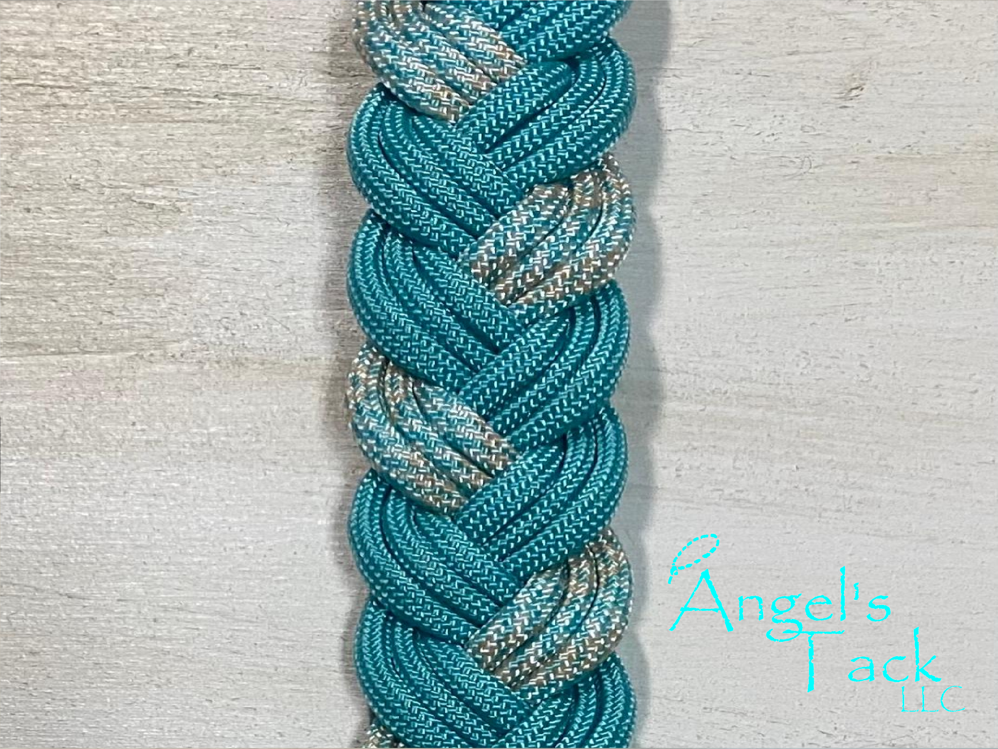 Turquoise barrel reins, close up