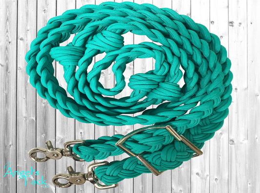 Teal barrel reins