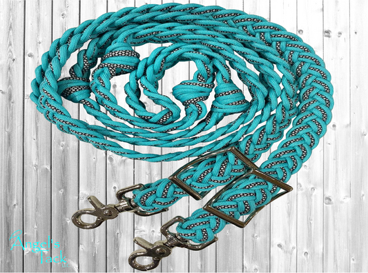 Turquoise diamond barrel reins
