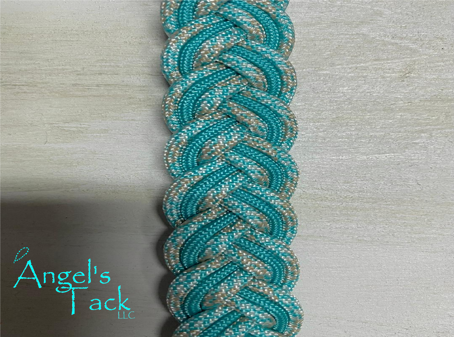 Turquoise barrel reins, close up