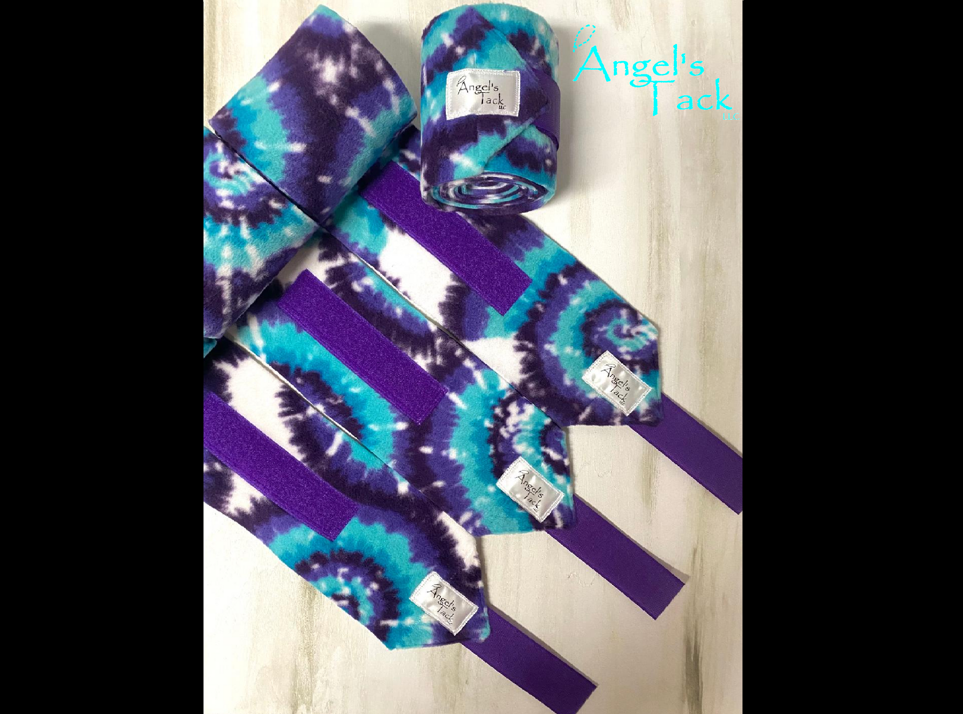 Tie dye polo wraps, unrolled