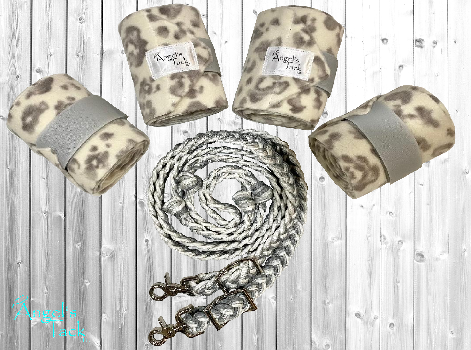 White leopard tack set