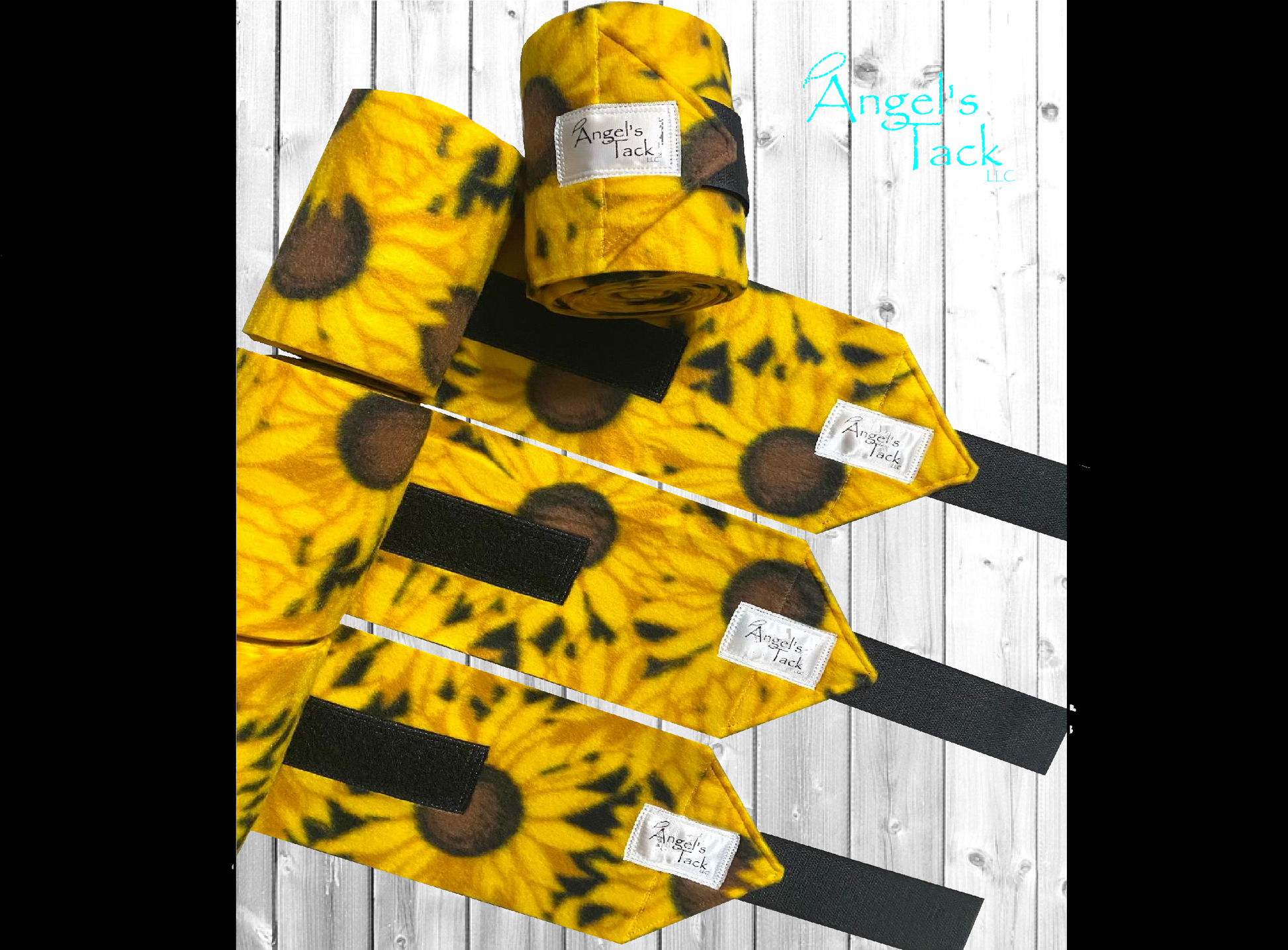 Yellow sunflower polo wraps, unrolled