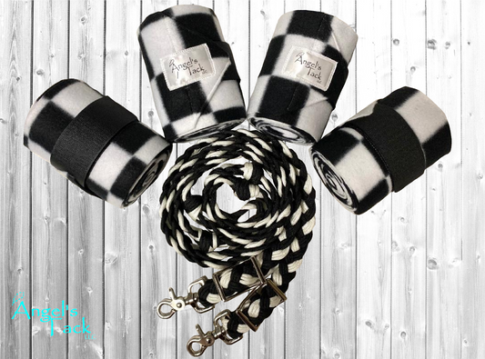 Black and white checkered tack set