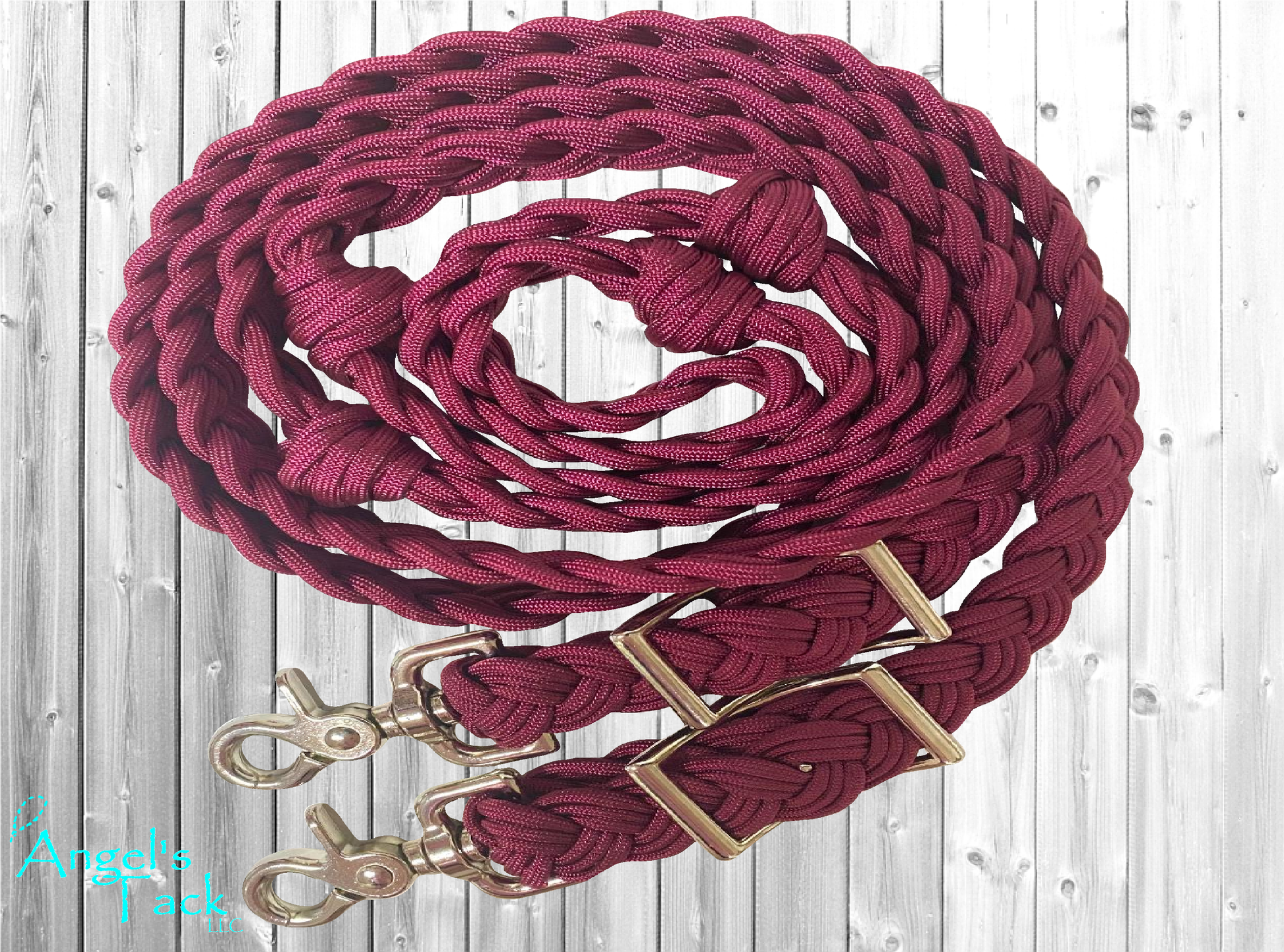 Burgundy barrel reins