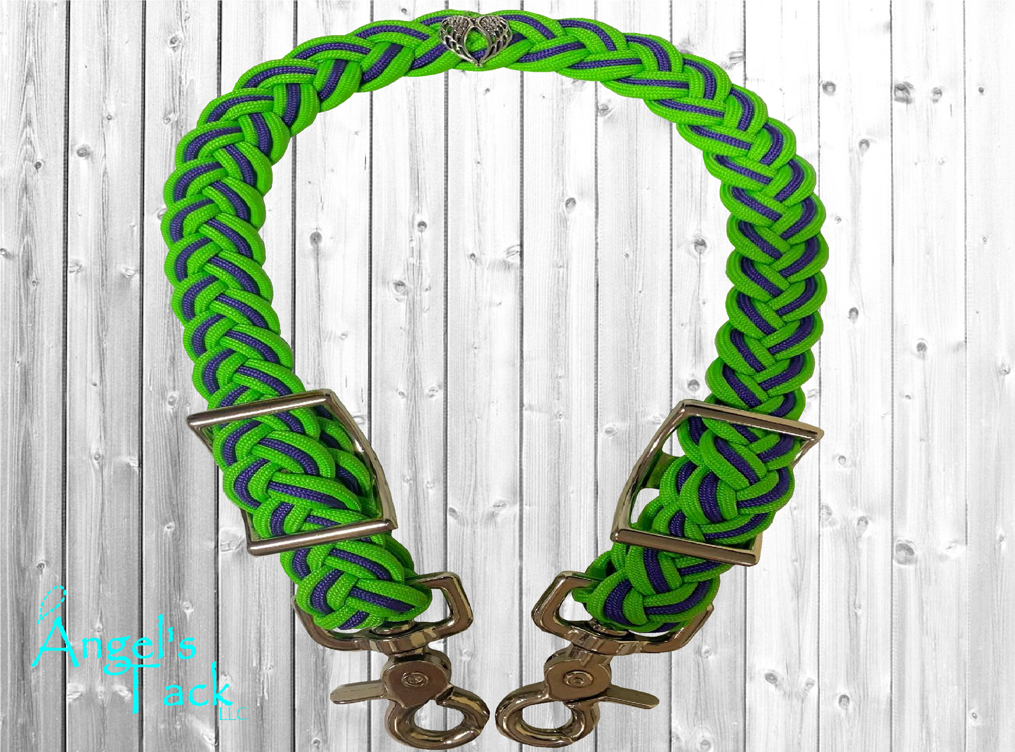 Neon green and purple wither strap