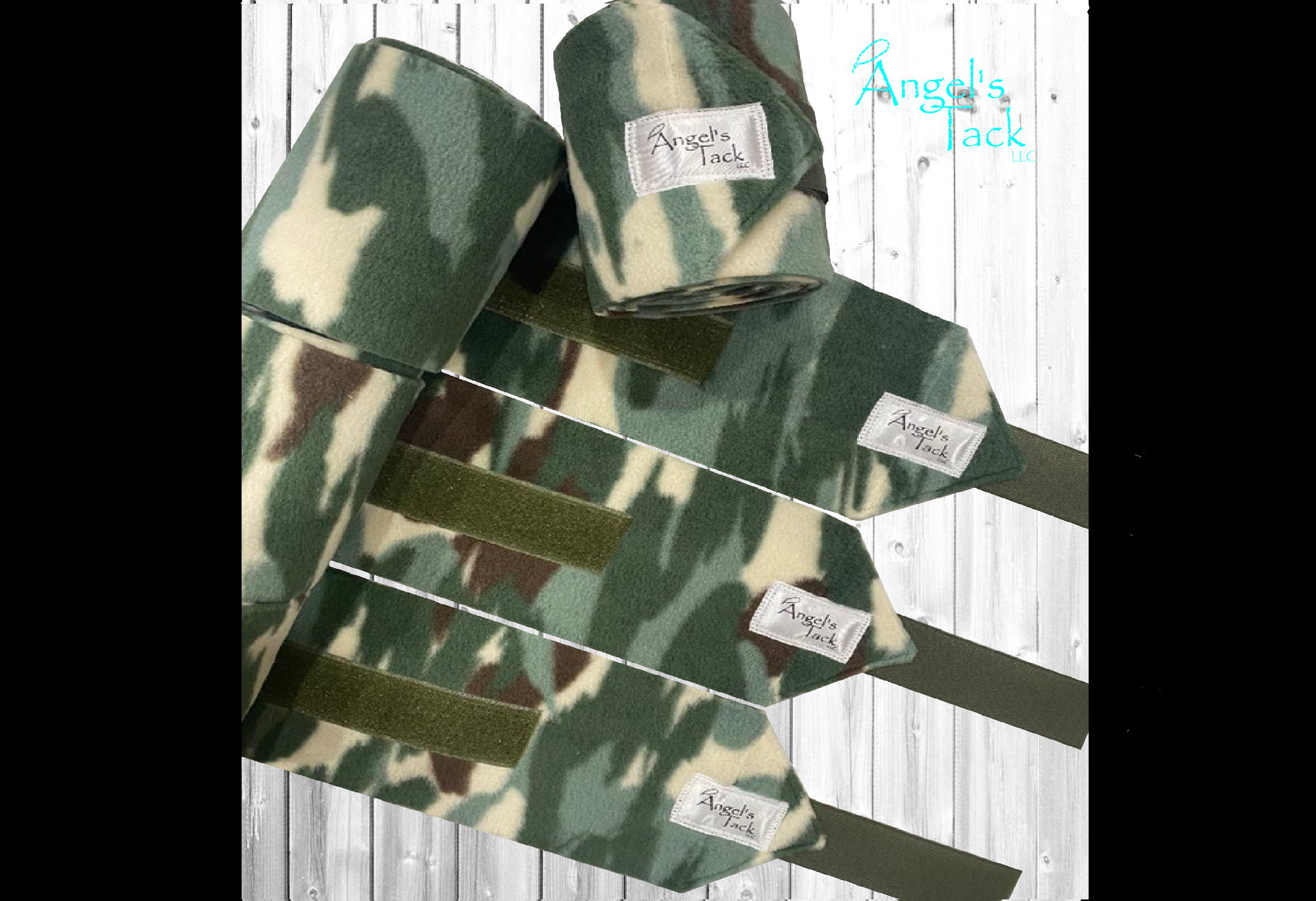 Green camo polo wraps, unrolled