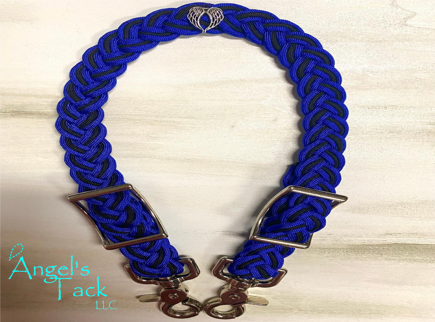 Royal blue and black wither strap