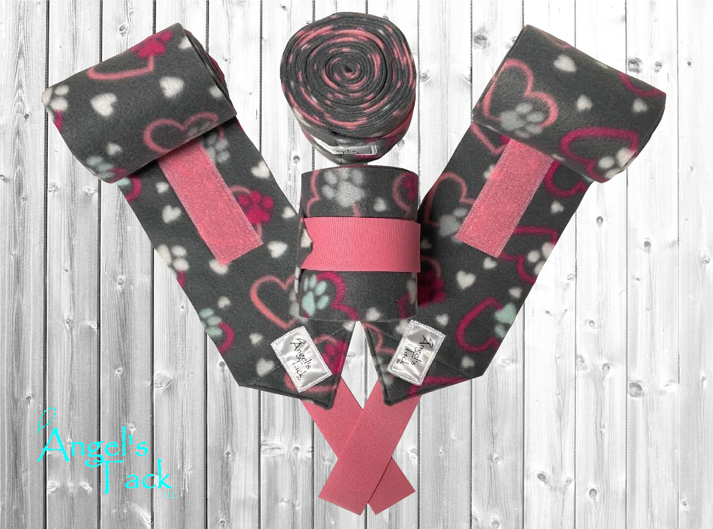 Heart and paw print polo wraps