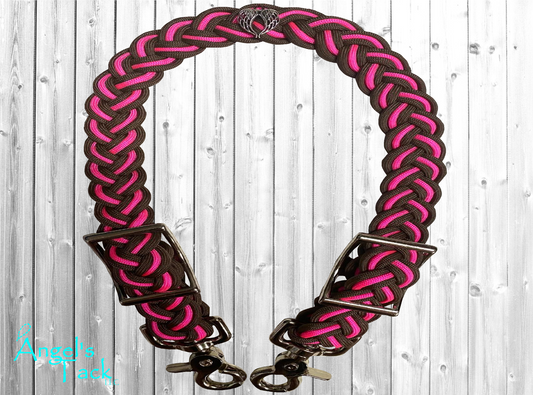 Hot pink and brown wither strap