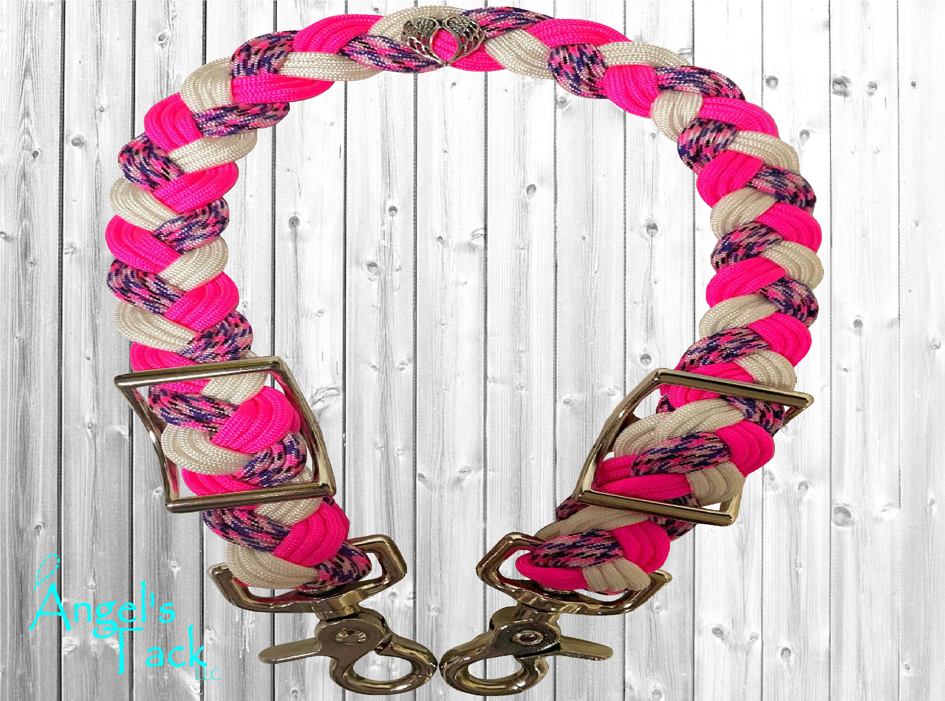 Hot pink purple and white wither strap