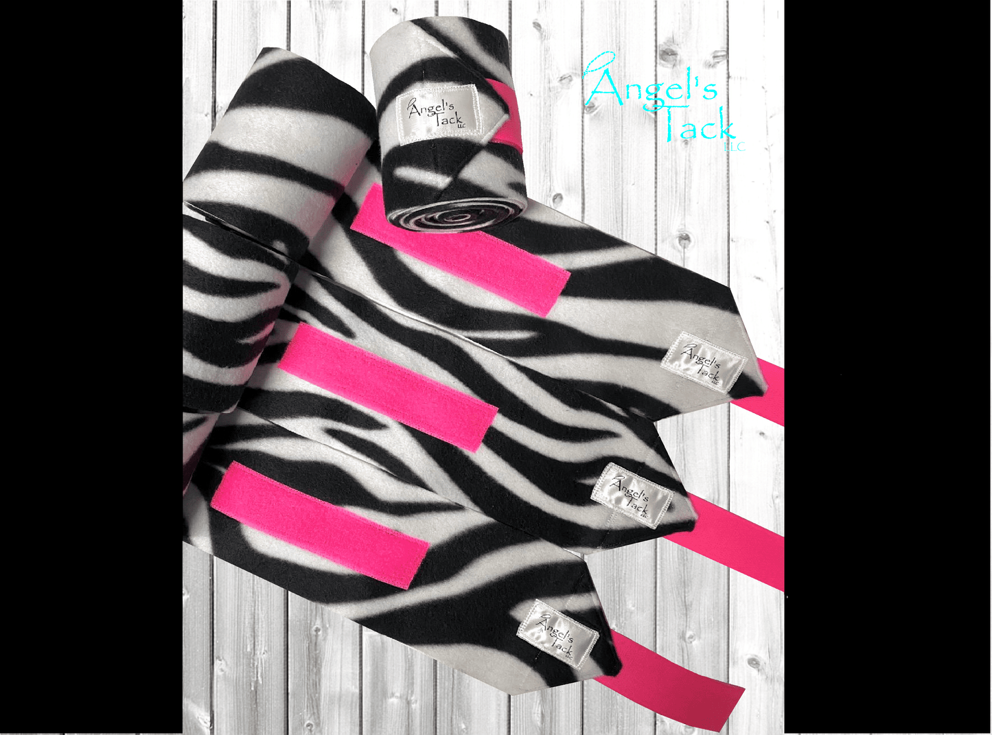 Hot pink zebra polo wraps, unrolled