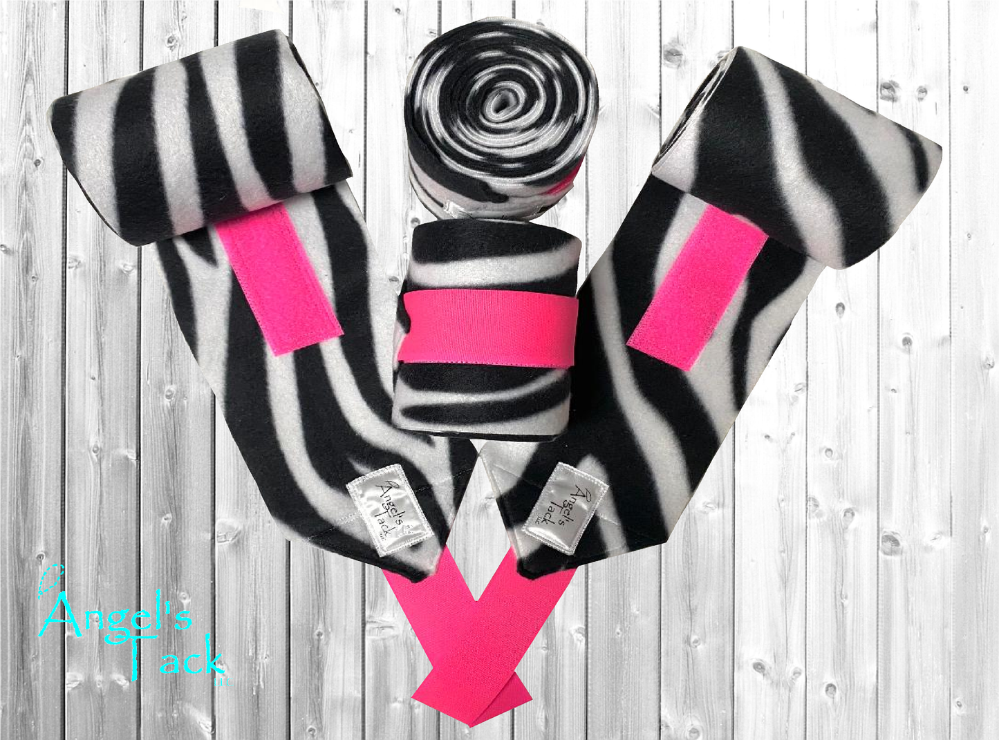 Hot pink zebra polo wraps
