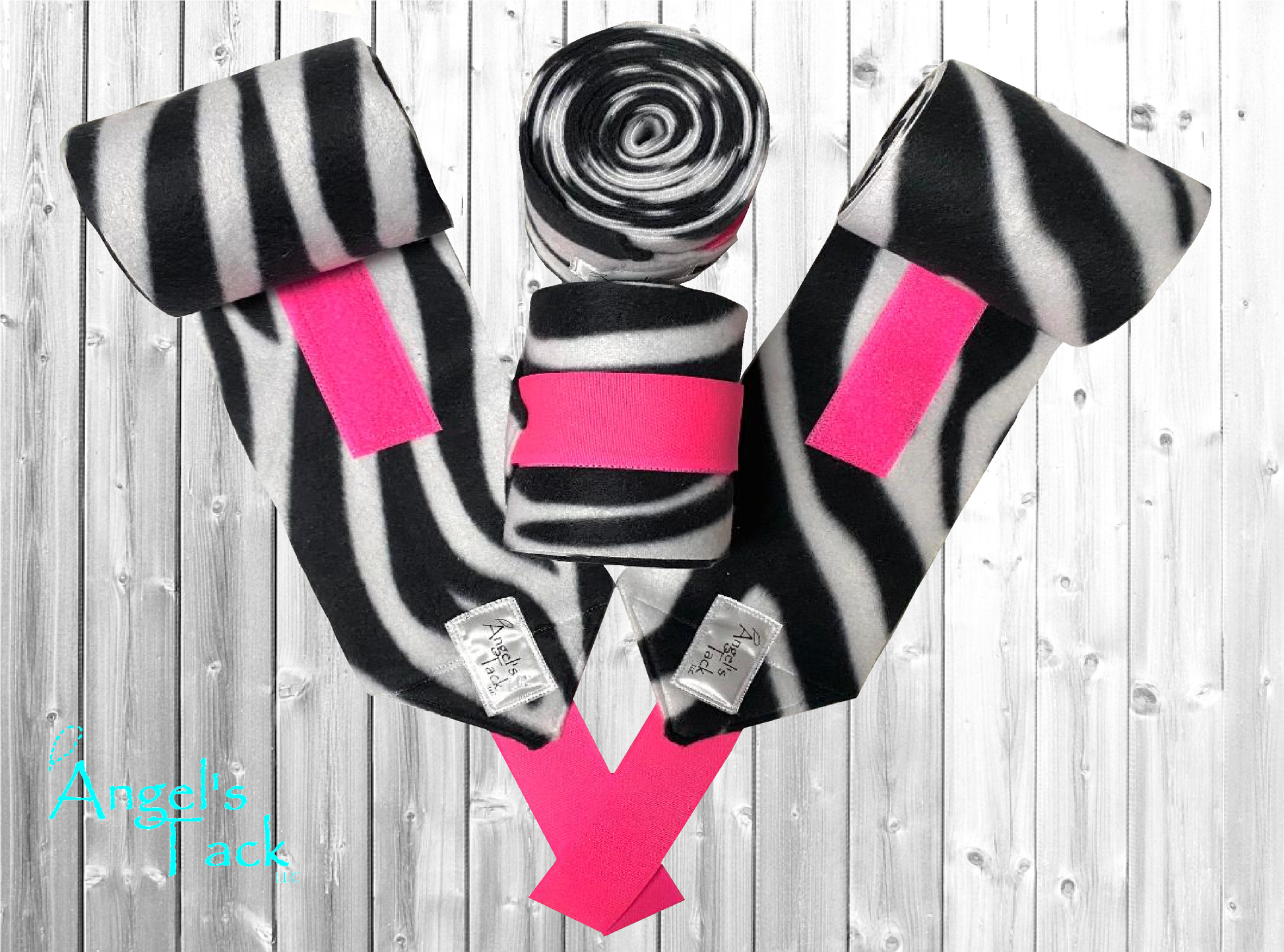 Hot pink zebra polo wraps