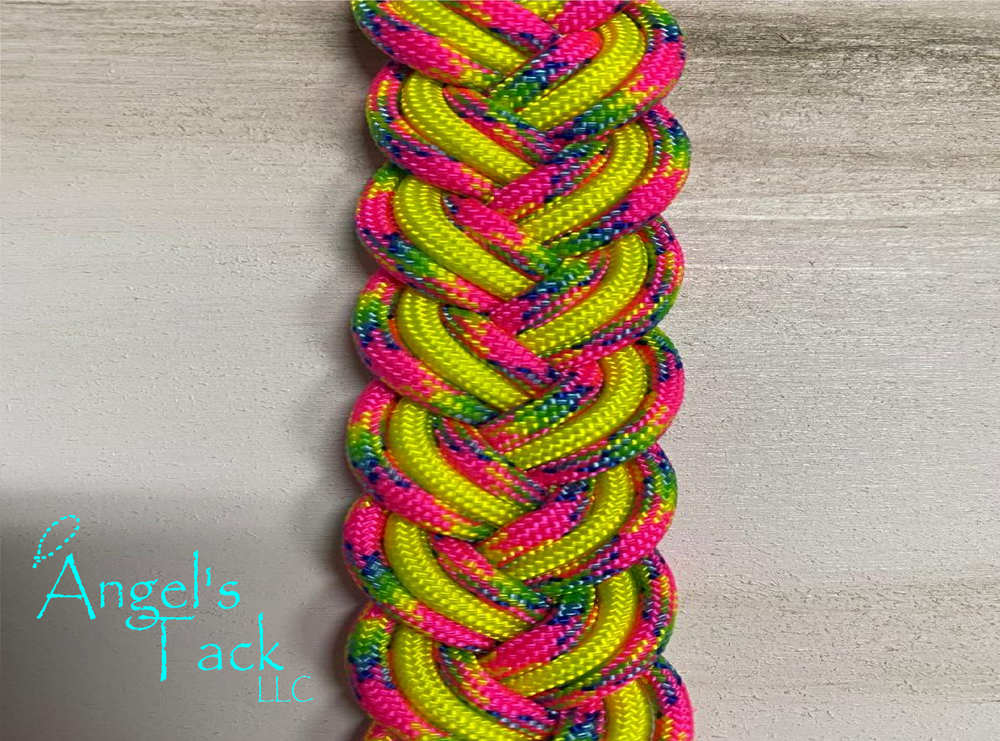 Hot pink and neon yellow barrel reins