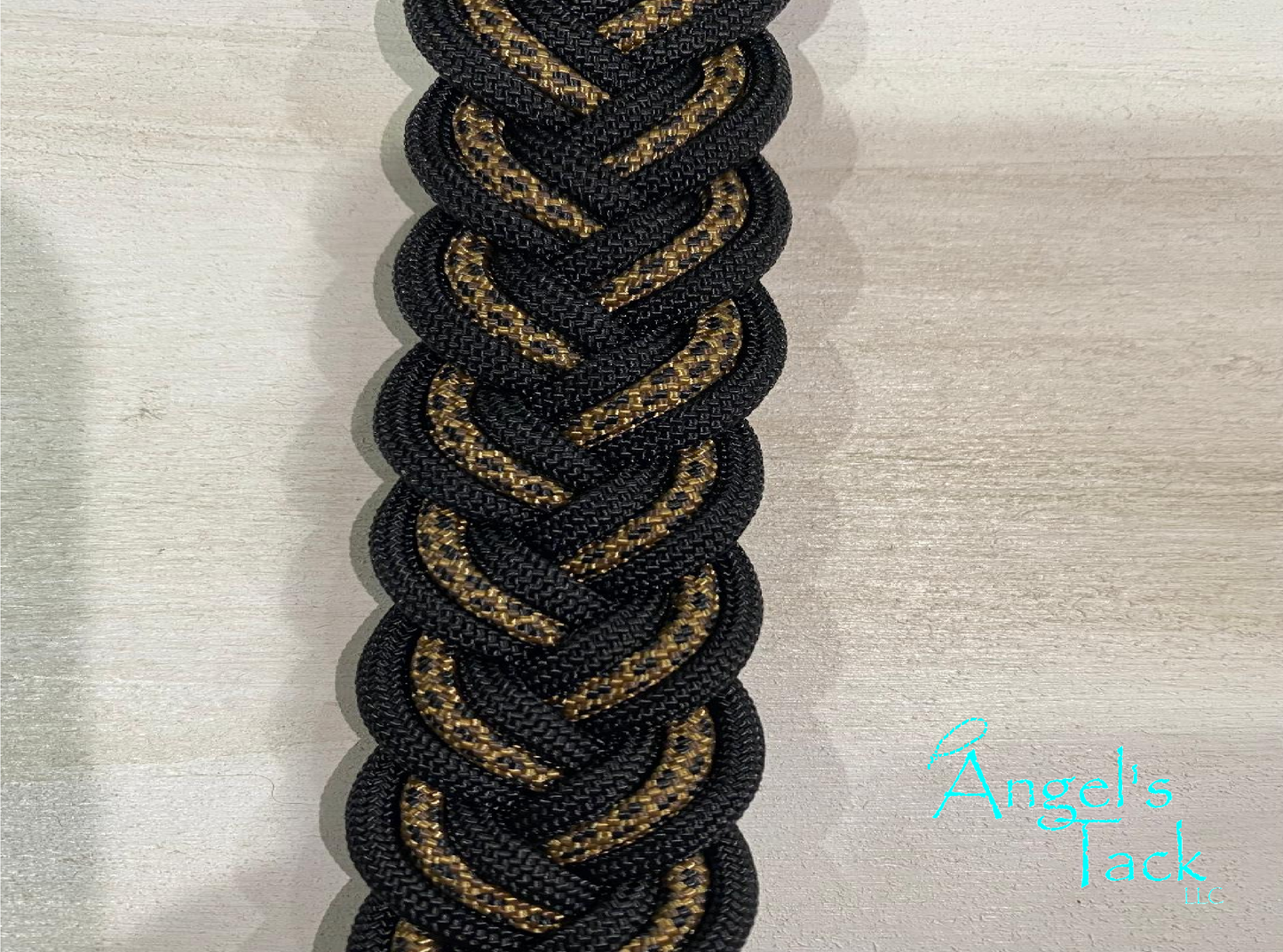 Leopard barrel reins, close up