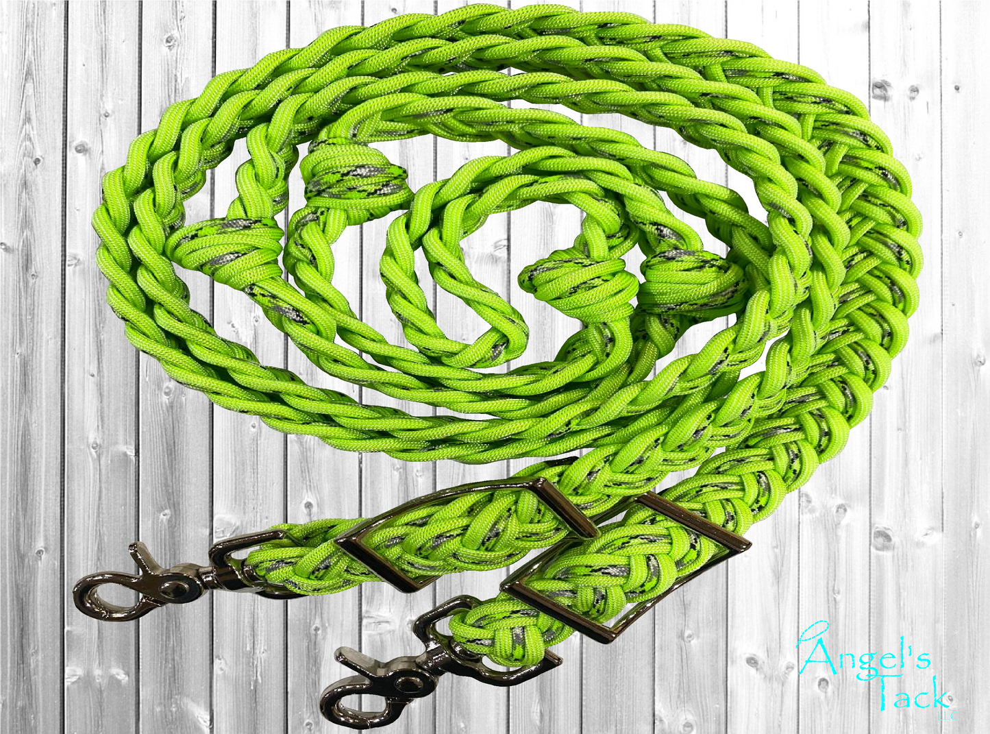 Lime green barrel reins
