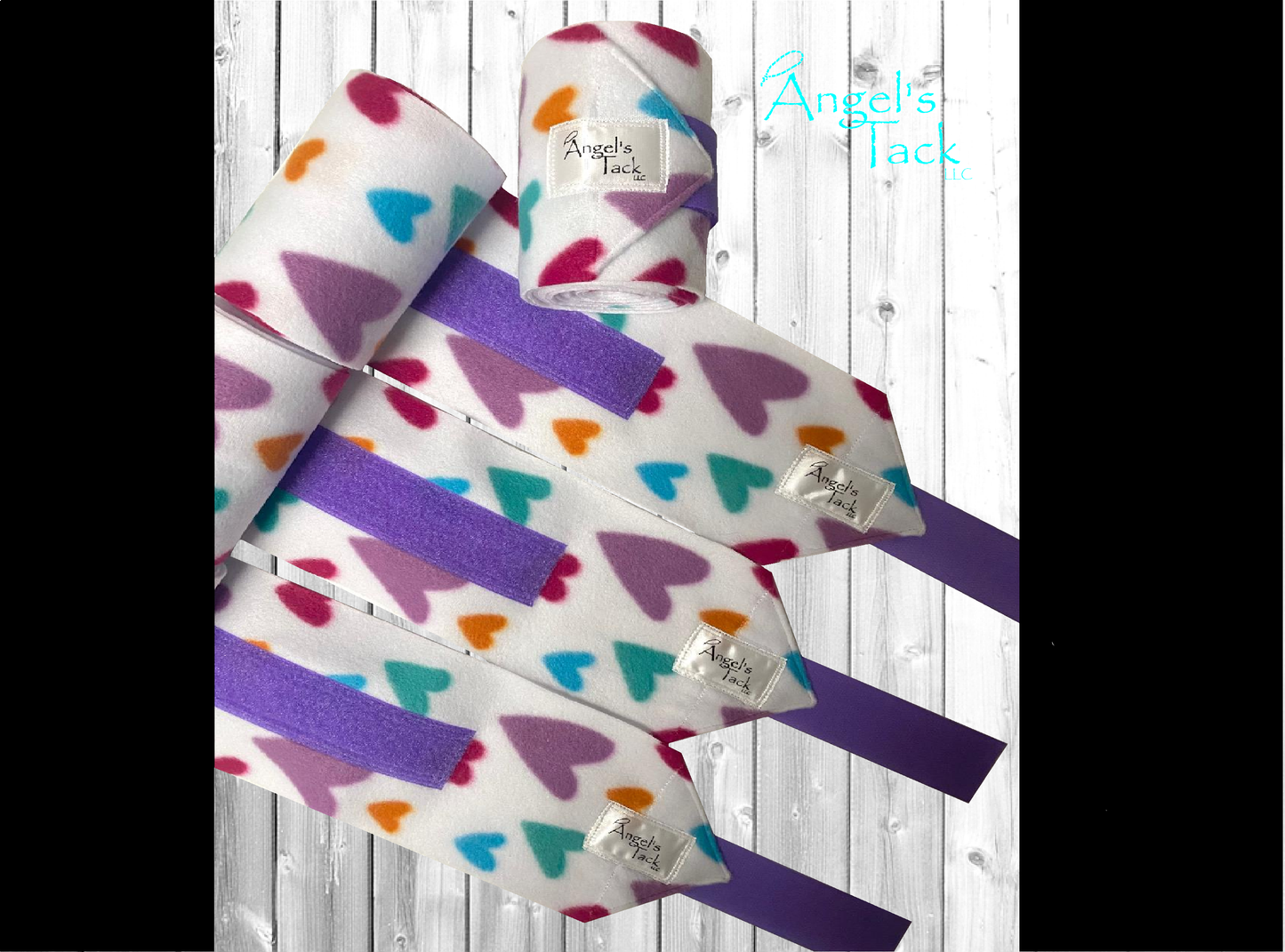 Heart print polo wraps, unrolled