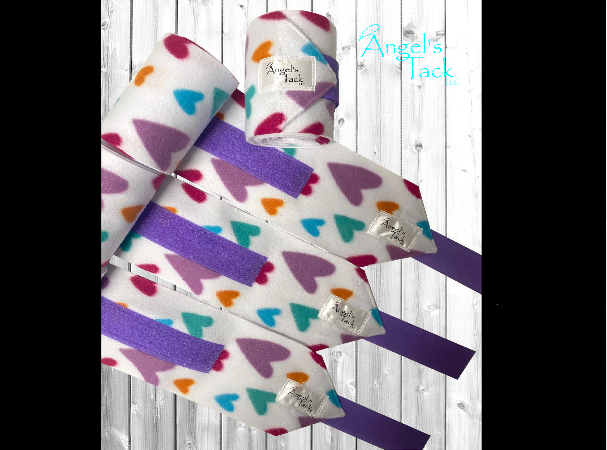 Heart print polo wraps, unrolled